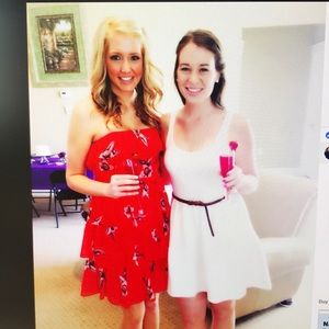 Like new WHBM floral reddish orange dress